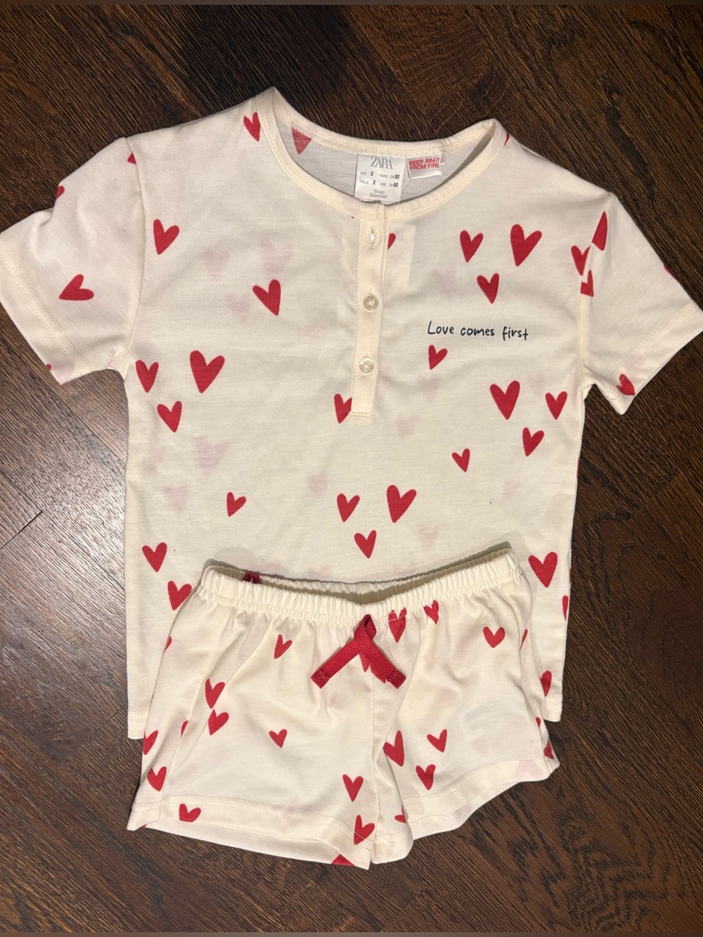 Zara Heart Toddler Short Sleep Set